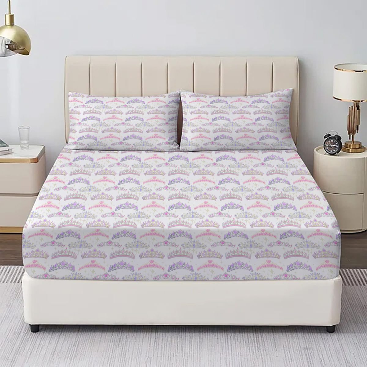 Printed Bed Sheet crown print