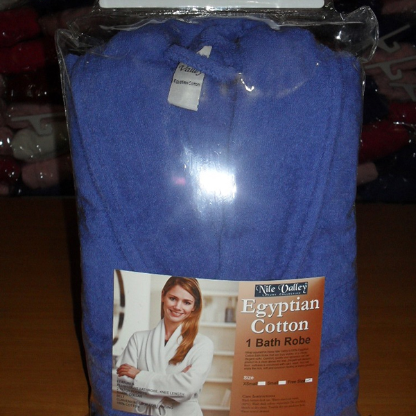 Blue color egyptian cotton bathrobes