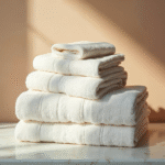 beige color luxury towels