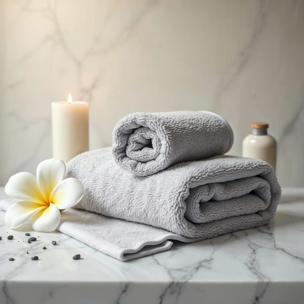 Gray Color Spa Platinum Towels