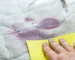 wine stain on bedding